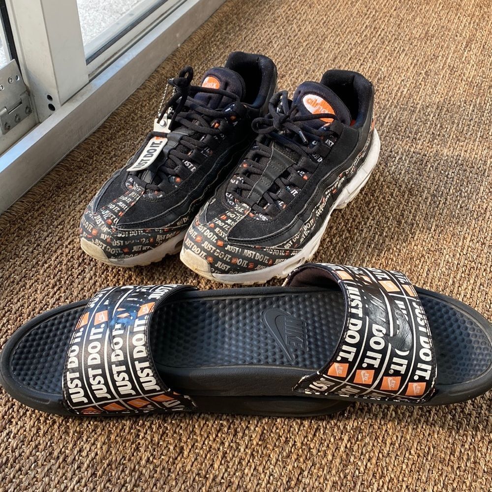Nike air max 95 just do it sneaker and slides bundle